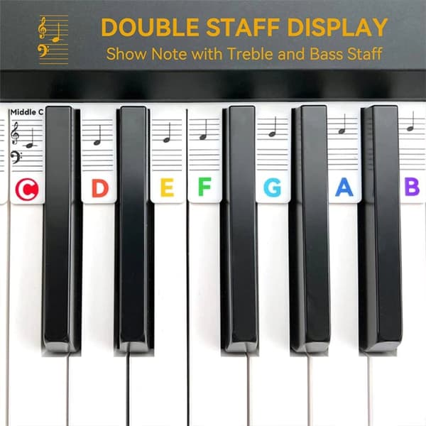 INF Avtagbara piano och keyboard etiketter 61 tangenter Flerfärgad