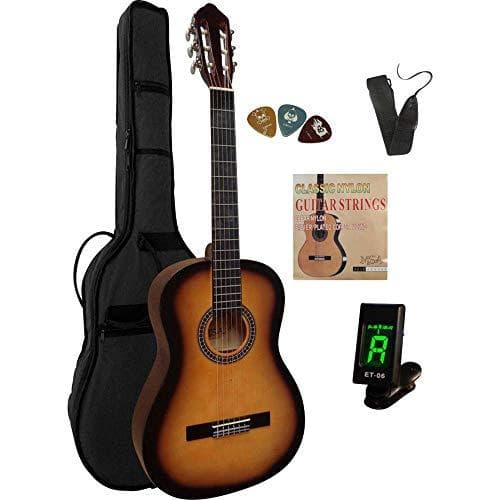MSA klassisk gitarrset C 25 Clip 4/4 Sunburst med väska