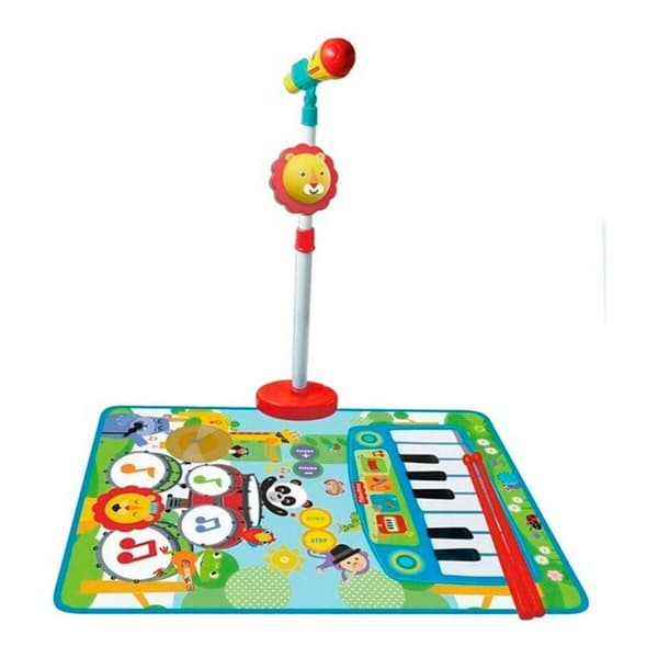 Reig Musicales Batteri Og Klavertæppe Med Micro Standing Og Trommestikker Fisher Price Flerfarvet