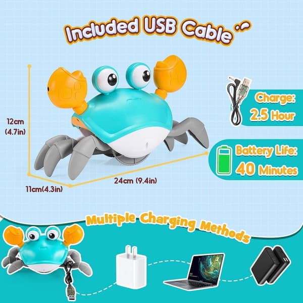 Crawling Crab Musical Toy Baby Toys 0-6 Months