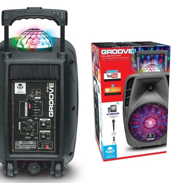 IDance Groove Boombox 216 + hjul og lys sort
