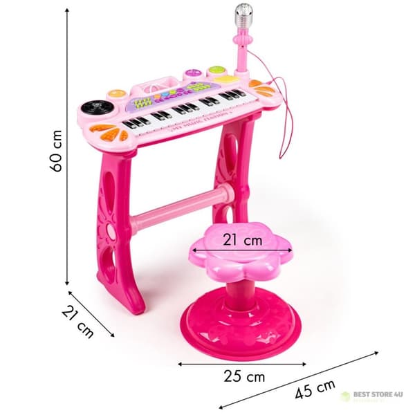 Keyboardorgelpiano med mikrofon mp3 rosa