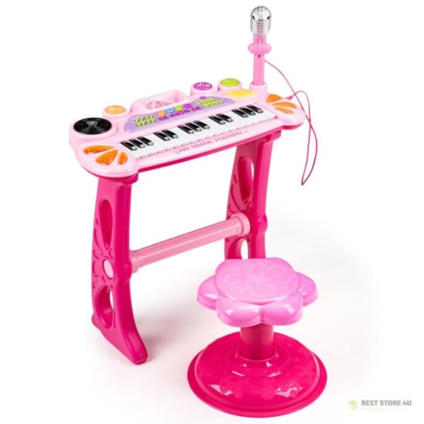 Keyboardorgelpiano med mikrofon mp3 rosa