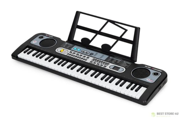 Stort keyboardpiano med mikrofon för barn + nätadapter