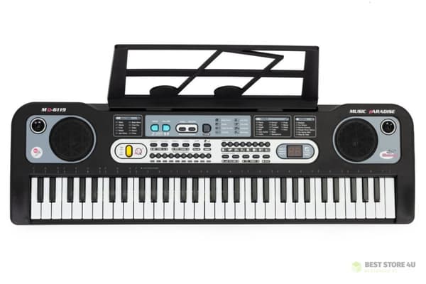 Stort keyboardpiano med mikrofon för barn + nätadapter
