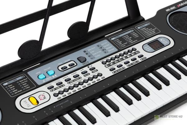 Stort keyboardpiano med mikrofon för barn + nätadapter