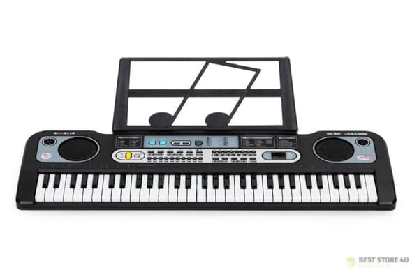 Stort keyboardpiano med mikrofon för barn + nätadapter
