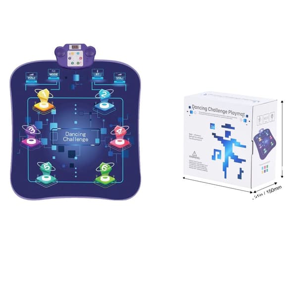 Elektronisk Dansemåtte, Bluetooth-forbindelse, 5 Spiltilstande,6-Knap