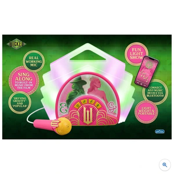 Wicked Sing-Along Bluetooth Boombox with Microphone