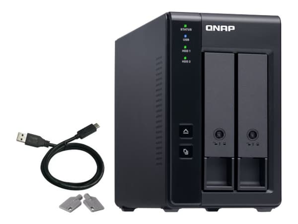 QNAP TR-002 - Hårddiskarray - 2 fack (SATA-600) - USB 3.1 Gen 2 (extern)
