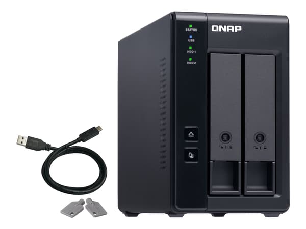 QNAP TR-002 - Hårddiskarray - 2 fack (SATA-600) - USB 3.1 Gen 2 (extern)