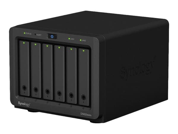 Synology Disk Station DS620slim - NAS-server - 6 fack - SATA 6Gb/s - RAID RAID 0, 1, 5, 6, 10, JBOD - RAM 2 GB - Gigabit Ethernet - iSCSI support