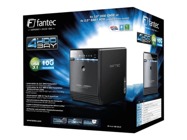 FANTEC QB-35U31 - Harddiskarray - 4 brønner (SATA-600) - USB 3.1 Gen 2 (ekstern)