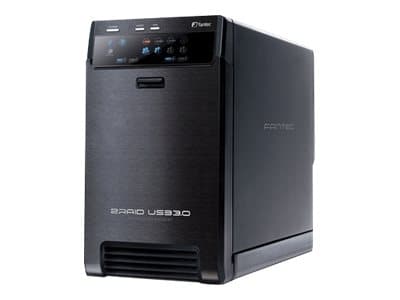 FANTEC QB-X2US3R - Hårddiskmatris - 2 fack (SATA-600) - USB 3.0 (extern) Svart
