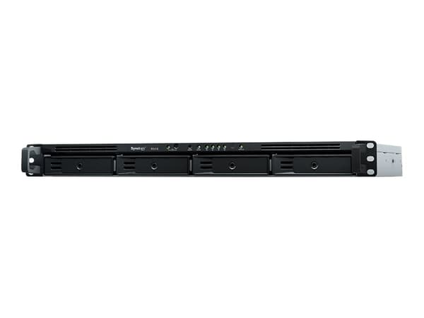 Synology RX418 Expansion Unit - Kabinett för lagringsenheter - 4 fack (SATA-600) - kan monteras i rack - 1U Svart, Grå