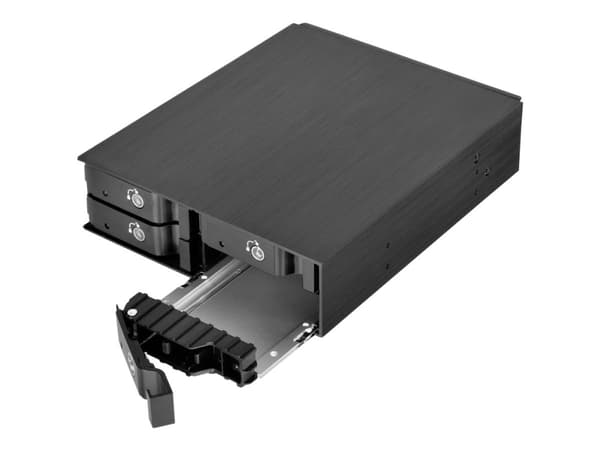 SilverStone FS204 - Hus til lagringsenhed - 2,5" - 5,25" til 4 x 2,5" - sort