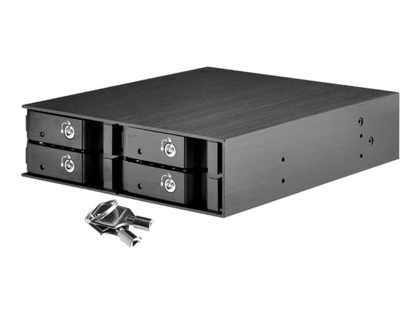 SilverStone FS204 - Hus til lagringsenhed - 2,5" - 5,25" til 4 x 2,5" - sort