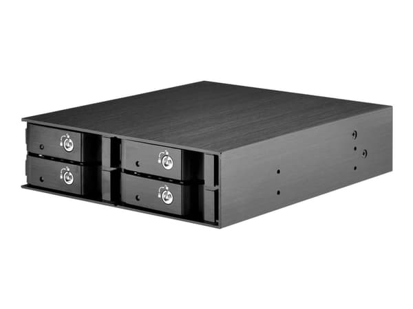 SilverStone FS204 - Hus til lagringsenhed - 2,5" - 5,25" til 4 x 2,5" - sort
