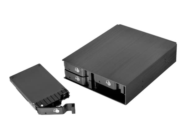 SilverStone FS204 - Hus til lagringsenhed - 2,5" - 5,25" til 4 x 2,5" - sort Sort