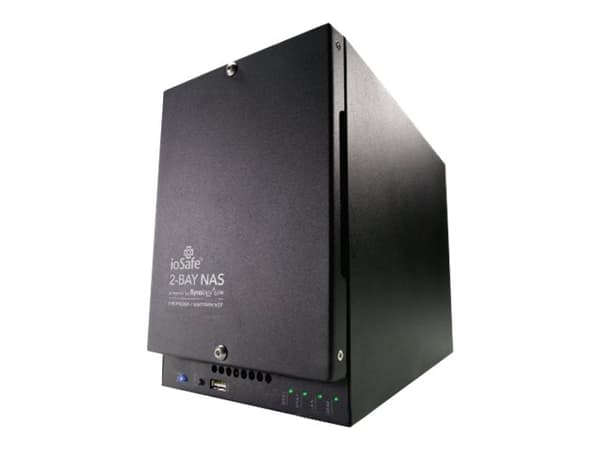 ioSafe 218 - NAS-server - 2 fack - RAID 1 - RAM 2 GB - Gigabit Ethernet - iSCSI support Svart