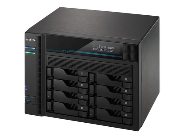 ASUSTOR Lockerstor 8 AS6508T - NAS-server - 8 brønner - SATA 6Gb/s - RAID 0, 1, 5, 6, 10, JBOD - RAM 8 GB - 2.5 Gigabit Ethernet / 10 Gigabit Etherne Sort