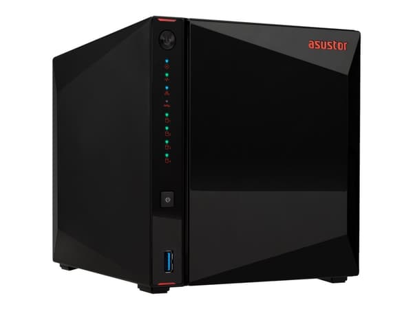 ASUSTOR Nimbustor 4 AS5304T - NAS-palvelin - 4 lokeroa - SATA 6Gb/s - RAID 0, 1, 5, 6, 10, JBOD - RAM 4 GB - 2,5 Gigabit Ethernet - iSCSI-tuki
