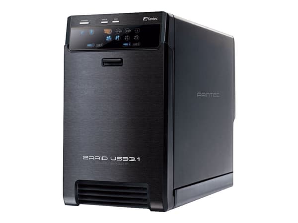 FANTEC QB-X2U31R - Hårddiskmatris - 2 fack (SATA-600) - USB 3.1 (extern) Svart