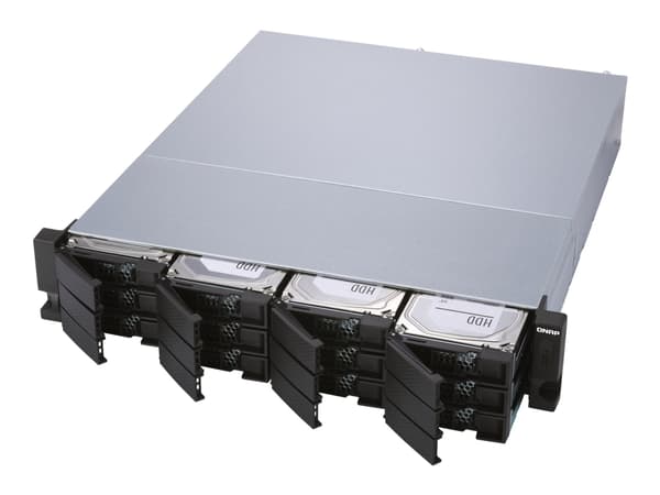 QNAP TL-R1200S-RP - Harddiskarray - 12 brønner (SATA-600) - SATA 6Gb/s (ekstern) - kan monteres i rack - 2U Sort, Grå
