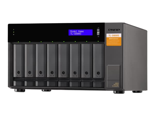 QNAP TL-D800S - Harddiskarray - 8 brønner (SATA-600) - SATA 6Gb/s (ekstern) Sort, Grå