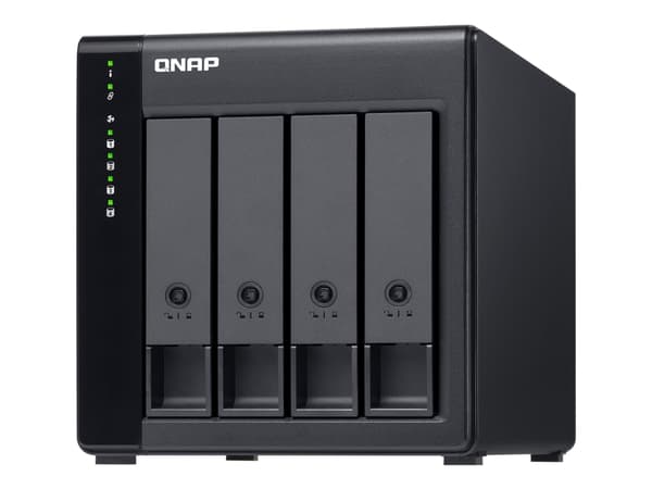 QNAP TL-D400S - Kiintolevymallisto - 4 lokeroa (SATA-600) - SATA 6Gb/s (ulkoinen) musta, Harmaa