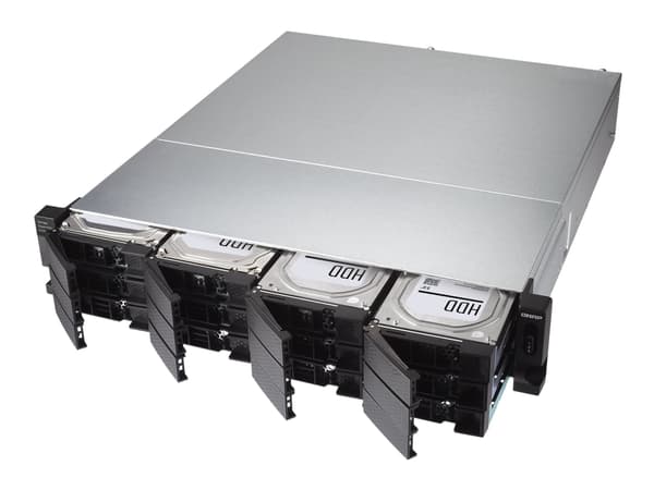 QNAP TL-R1200C-RP - Harddiskarray - 12 brønner (SATA-600) - USB 3.2 Gen 2 (ekstern) - kan monteres i rack - 2U