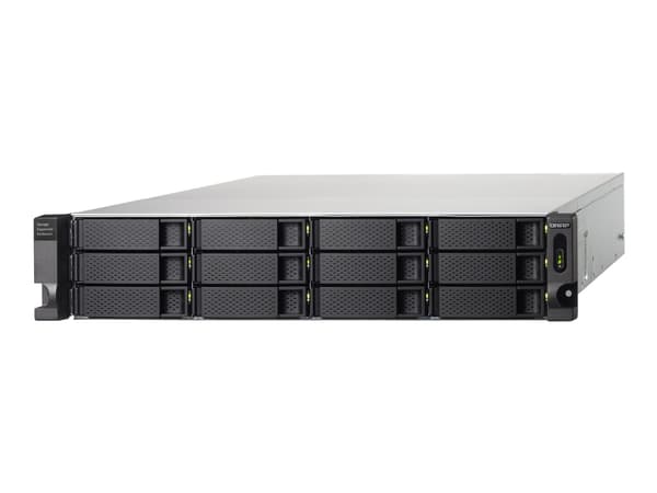 QNAP TL-R1200C-RP - Harddiskarray - 12 brønner (SATA-600) - USB 3.2 Gen 2 (ekstern) - kan monteres i rack - 2U Sort, Grå