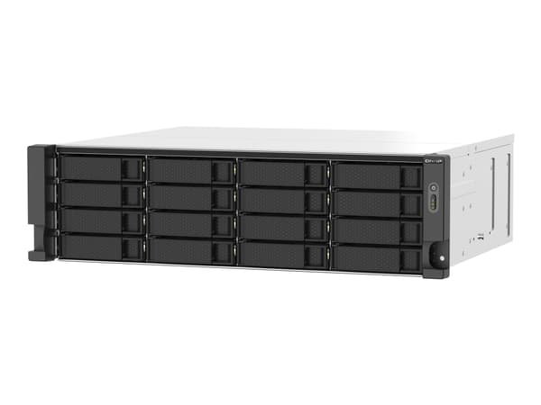 QNAP TS-1673AU-RP - NAS-server - 16 fack - kan monteras i rack - SATA 6Gb/s - RAID RAID 0, 1, 5, 6, 10, JBOD, 5 hot spare, 6-reservsnabbyte, 10 hot s Svart, Grå
