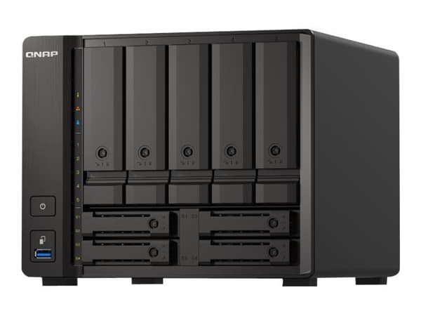 QNAP TS-H973AX-32G - NAS-server - 9 fack - SATA 6Gb/s - RAID RAID 0, 1, 5, 6, 10, 50, JBOD, 60, RAID TP - RAM 32 GB - 2.5 Gigabit Ethernet / 10 Gigab Svart