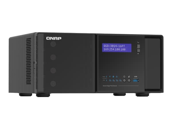 QNAP QGD-3014-16PT - Switch - smart - 16 x 10/100/1000 (PoE+) + 2 x kombo-Gigabit SFP - stasjonær - PoE+ (140 W)