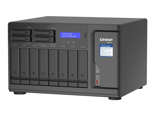 QNAP TVS-h1288X, NAS, Tower, Intel® Xeon®, W-1250, Musta musta
