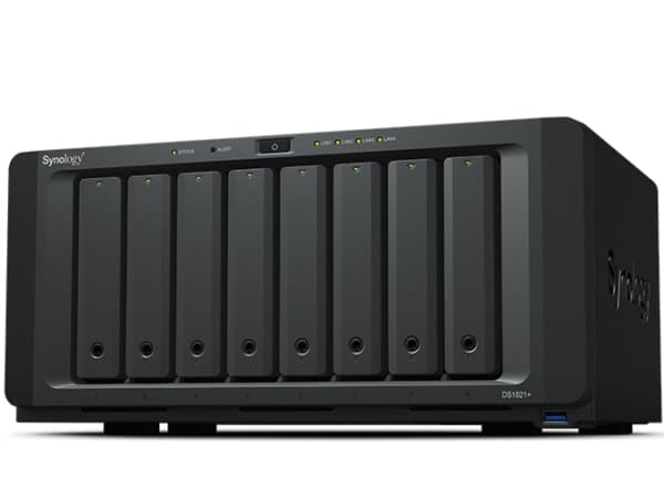 Synology Disk Station DS1821+ - NAS-server - 8 bays - SATA 6Gb/s - RAID 0, 1, 5, 6, 10, JBOD - RAM 4 GB - Gigabit Ethernet - iSCSI support