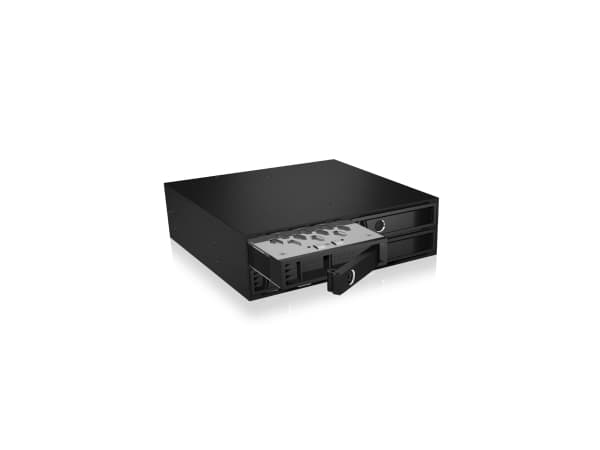 ICY BOX IB-2242SAS-12G, 13,3 cm (5.25"), Driverbrett, 2.5", SATA, SATA II, SATA III, Serial Attached SCSI (SAS), Sort, Aluminium
