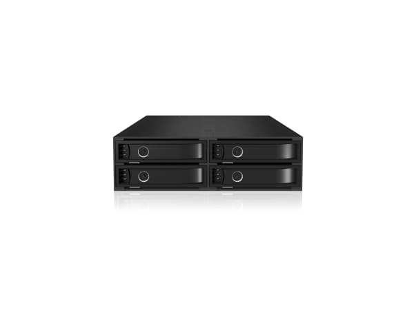 ICY BOX IB-2242SAS-12G, 13,3 cm (5.25"), Driverbrett, 2.5", SATA, SATA II, SATA III, Serial Attached SCSI (SAS), Sort, Aluminium