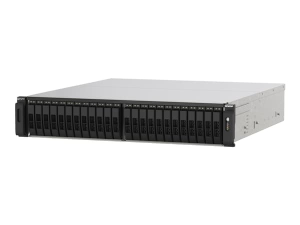 QNAP TS-H2490FU - NAS-server - 24 fack - kan monteras i rack - PCI Express 3.0 x4 (NVMe) - RAID RAID 0, 1, 5, 6, 10, 50, JBOD, 60 - RAM 64 GB - 25 Gi Svart, Grå