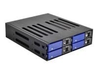 FANTEC MR-SA1041 - Harddiskarray - 4 brønner (SATA-600 / SAS) - HDD 0 - SATA 3Gb/s, SAS (ekstern) Sort, Blå