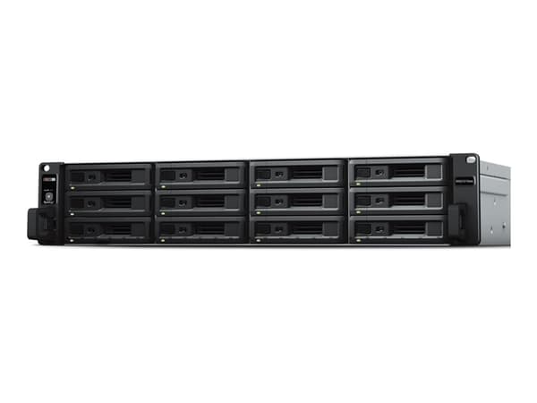 Synology RXD1219sas Expansion Unit - Lagerskap - 12 brønner (SAS) - kan monteres i rack - 2U Sort, Grå
