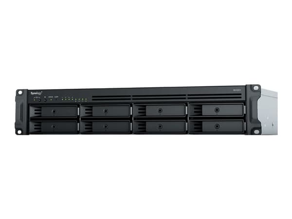 Synology RackStation RS1221+ - NAS-server - 8 fack - kan monteras i rack - SATA 6Gb/s - RAID 0, 1, 5, 6, 10, JBOD - RAM 4 GB - Gigabit Ethernet - iSC Svart
