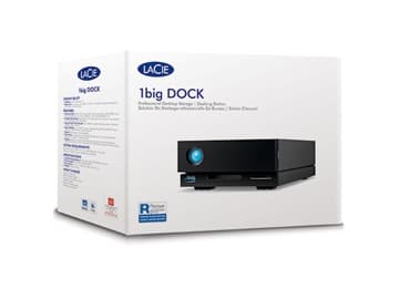 LaCie 1big Dock STHS18000800 - Harddiskarray - 18 TB - 1 brønner (SATA-600) - HDD 18 TB x 1 - Thunderbolt 3, USB 3.1 (ekstern) - med Rescue Data Reco