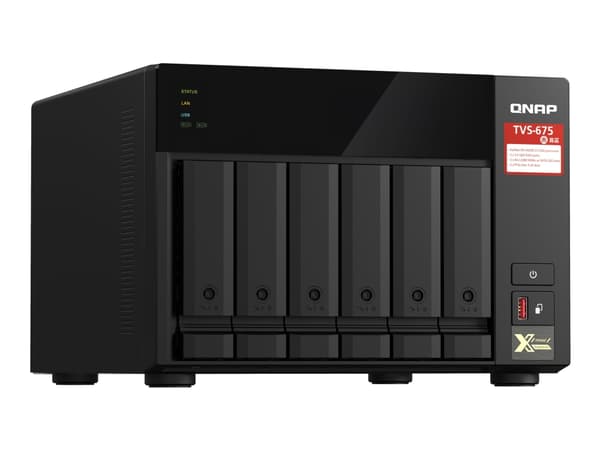 QNAP TVS-675 - NAS-server - 6 fack - SATA 6Gb/s - RAID 5, 6, 10 - RAM 8 GB - Gigabit Ethernet / 2.5 Gigabit Ethernet - iSCSI support