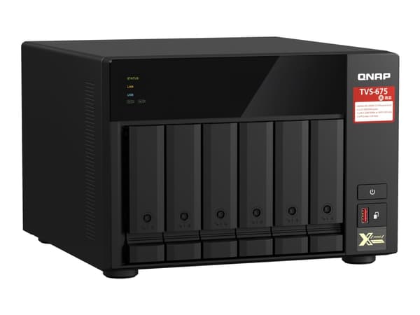 QNAP TVS-675 - NAS-server - 6 fack - SATA 6Gb/s - RAID 5, 6, 10 - RAM 8 GB - Gigabit Ethernet / 2.5 Gigabit Ethernet - iSCSI support