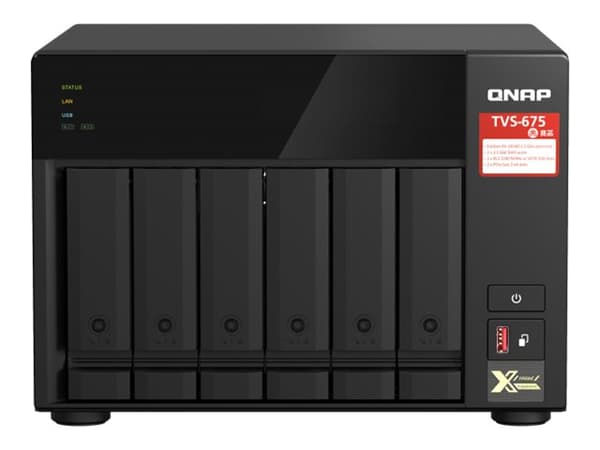 QNAP TVS-675 - NAS-server - 6 fack - SATA 6Gb/s - RAID 5, 6, 10 - RAM 8 GB - Gigabit Ethernet / 2.5 Gigabit Ethernet - iSCSI support
