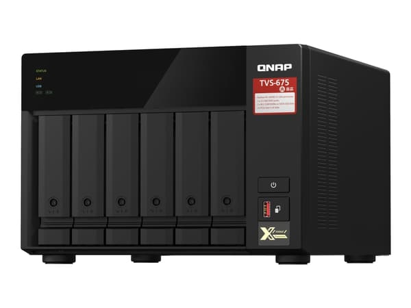 QNAP TVS-675 - NAS-server - 6 fack - SATA 6Gb/s - RAID 5, 6, 10 - RAM 8 GB - Gigabit Ethernet / 2.5 Gigabit Ethernet - iSCSI support