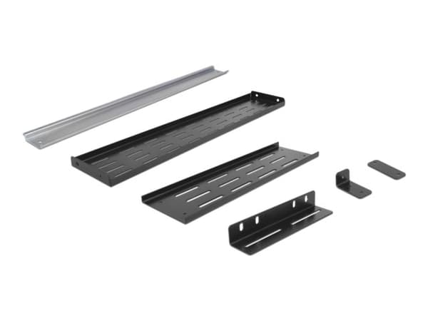 Delock - Monteringssats för DIN-skena - rackmontering - svart - 4U - 19"