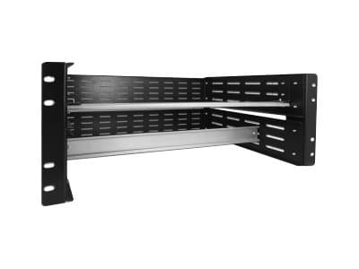 Delock - Monteringssats för DIN-skena - rackmontering - svart - 4U - 19"
